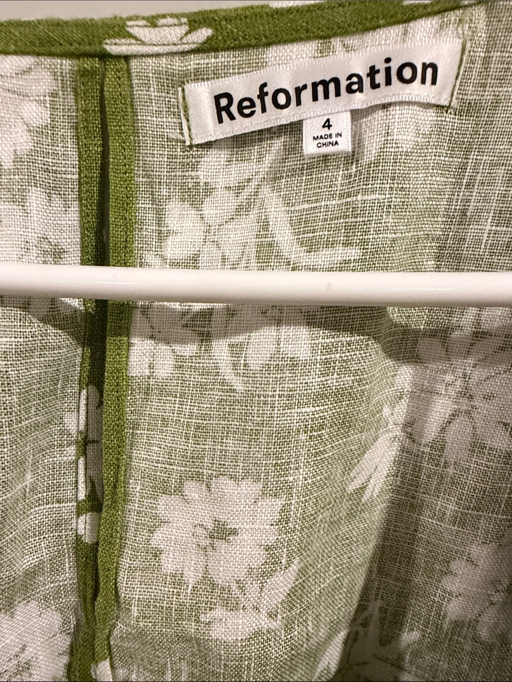 Reformation Pacome Linen Midi Dress in Shiso Green Floral, Size 4 (NWT) - Picture 3 of 5